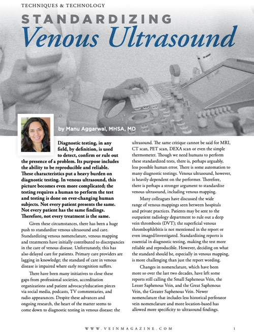 Standardizing Venous Ultrasound